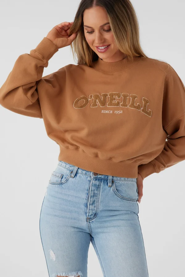 O’Neill Sweaters, Hoodies & Fleece^MOMENT CREW NECK CROPPED FLEECE TOBACC BRW