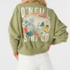 O’Neill Sweaters, Hoodies & Fleece^MOMENT CREW NECK CROPPED FLEECE OIL GREEN