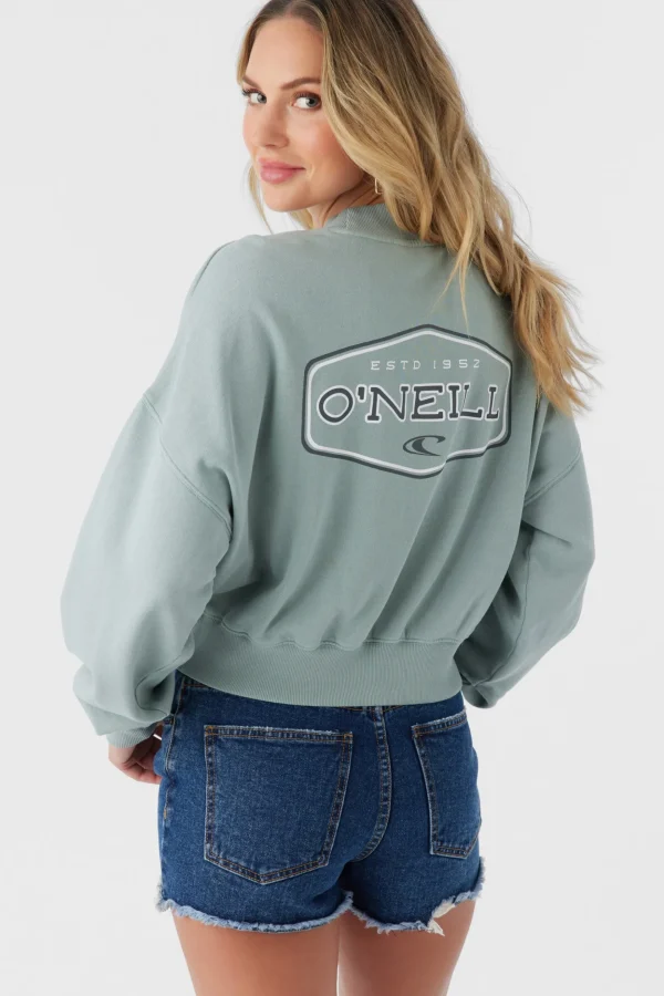 O’Neill Graphic Tees & Tanks^MOMENT CREW NECK CROPPED FLEECE SILVER BLUE