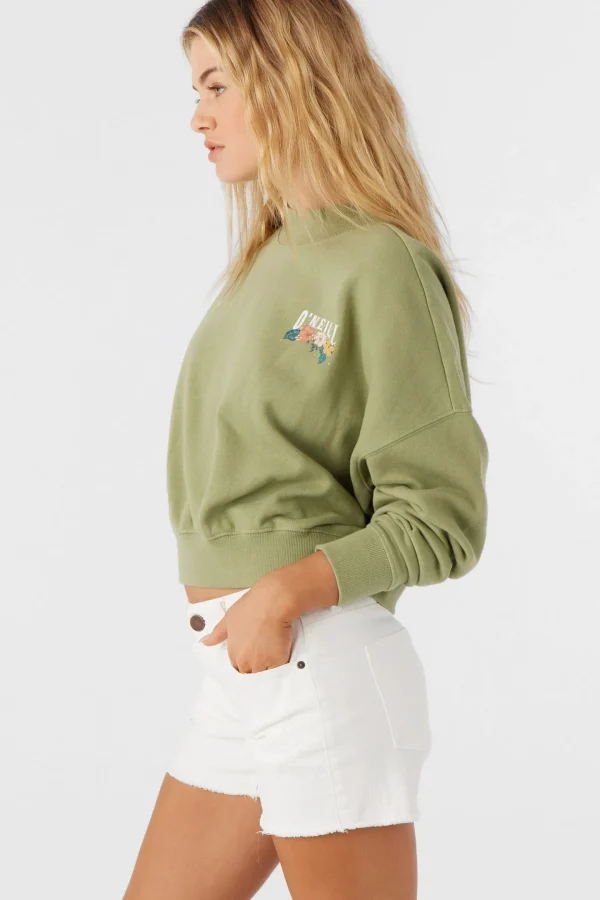 O’Neill Sweaters, Hoodies & Fleece^MOMENT CREW NECK CROPPED FLEECE OIL GREEN