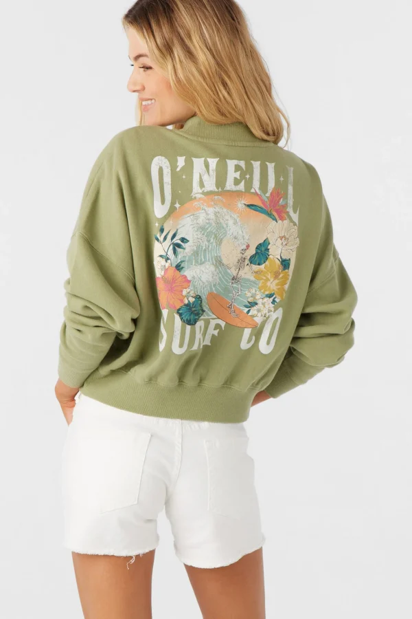 O’Neill Sweaters, Hoodies & Fleece^MOMENT CREW NECK CROPPED FLEECE OIL GREEN