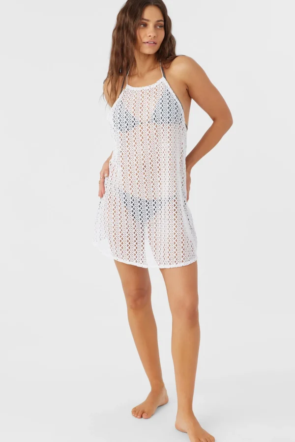 O’Neill Cover-Ups^MONA MINI CROCHET LACE COVER-UP DRESS WHITE