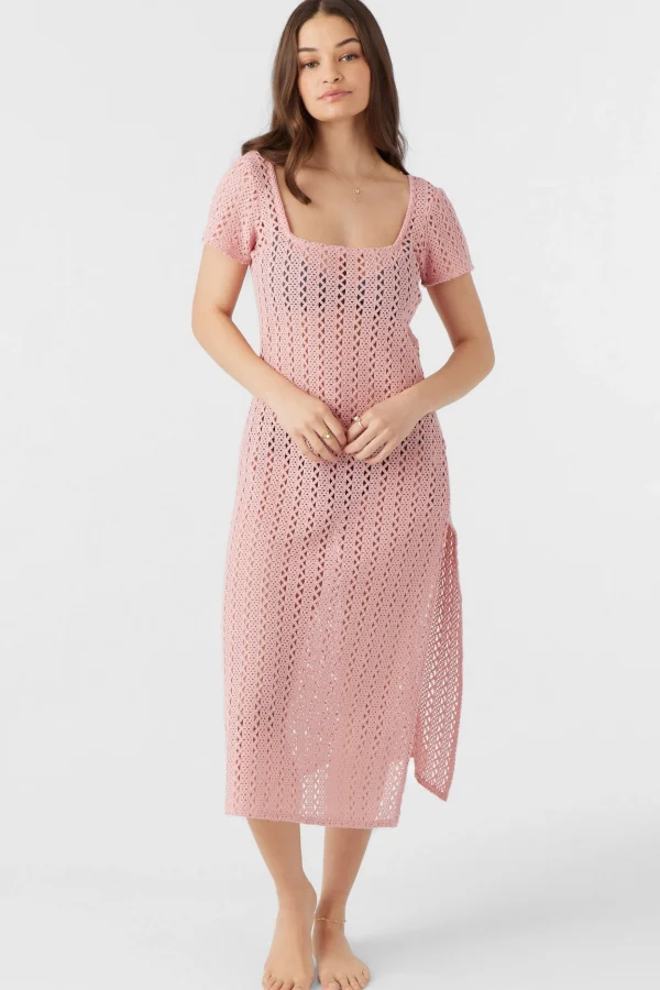 O’Neill Cover-Ups^NINA MIDI CROCHET LACE COVER-UP DRESS ROSE ELEG