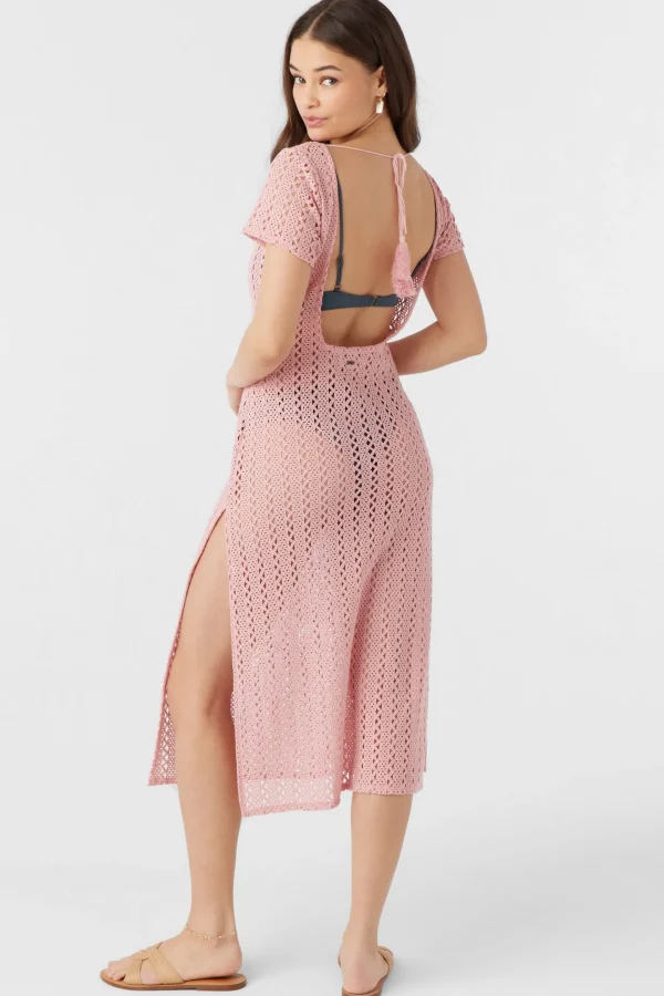 O’Neill Cover-Ups^NINA MIDI CROCHET LACE COVER-UP DRESS ROSE ELEG