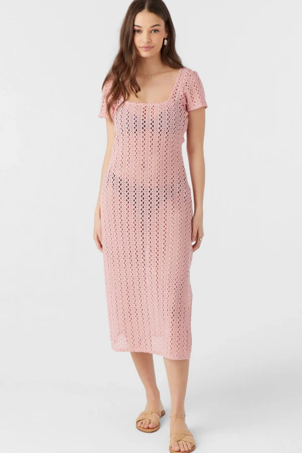 O’Neill Cover-Ups^NINA MIDI CROCHET LACE COVER-UP DRESS ROSE ELEG