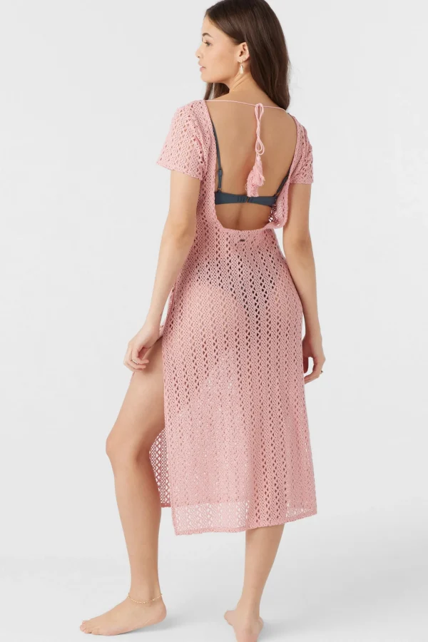 O’Neill Cover-Ups^NINA MIDI CROCHET LACE COVER-UP DRESS ROSE ELEG