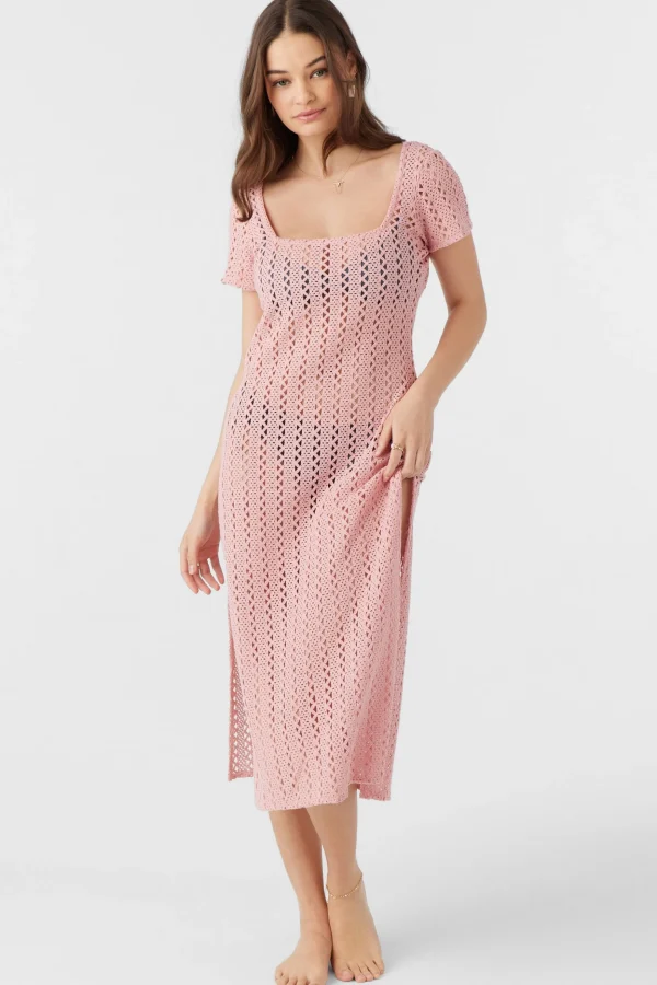 O’Neill Cover-Ups^NINA MIDI CROCHET LACE COVER-UP DRESS ROSE ELEG