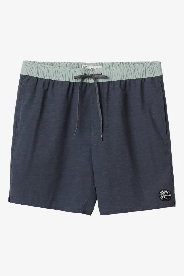 O’Neill Side Pockets^O'RIGINALS SOLID ELASTIC WAIST 16" SWIM TRUNKS GRAPHITE