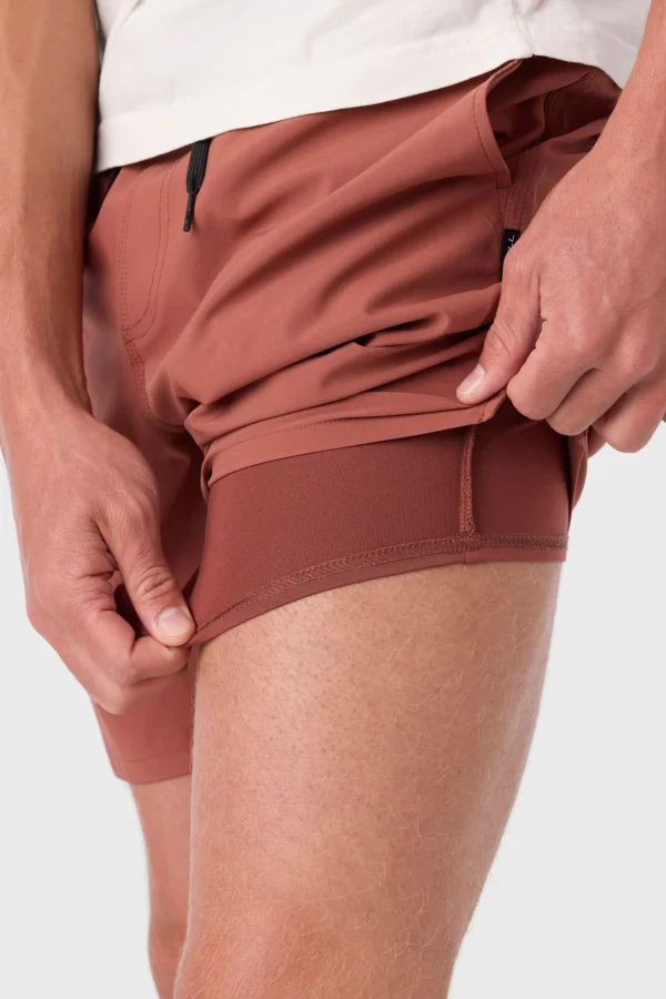 O’Neill Shorts^PERFORM LINED 17" ATHLETIC SHORTS MAHOGANY