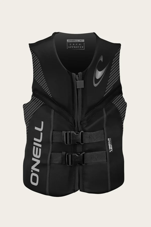 O’Neill Wake-Waterski Vests^REACTOR USCG LIFE VEST BLK/BLK/BLK