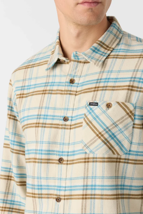 O’Neill Shirts & Flannels^REDMOND PLAID STANDARD FIT SHIRT LT KHAKI