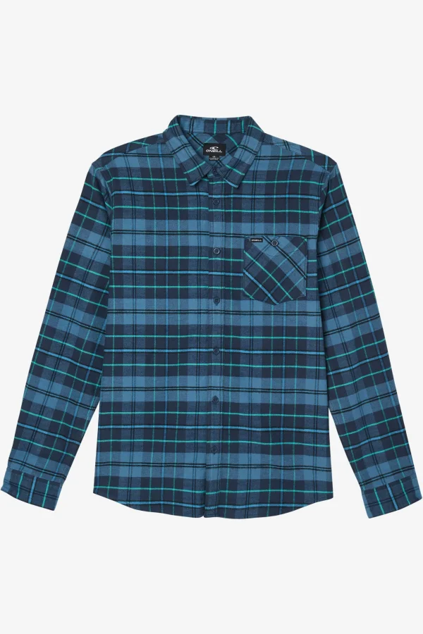 O’Neill Shirts & Flannels^REDMOND PLAID STRETCH FLANNEL SHIRT STORM BLUE