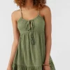 O’Neill Dresses^SAIGE TEXTURED KNIT SHORT DRESS OIL GREEN