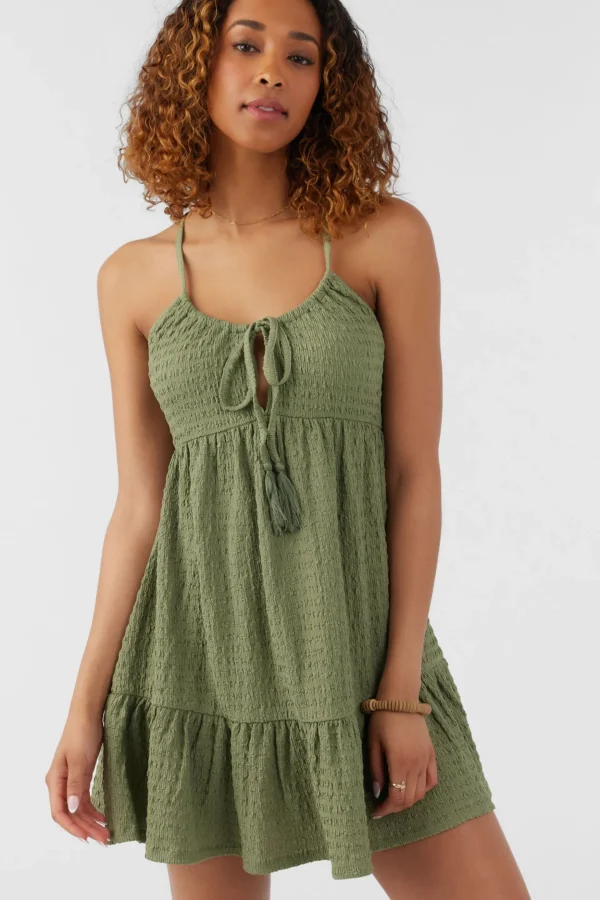 O’Neill Dresses^SAIGE TEXTURED KNIT SHORT DRESS OIL GREEN