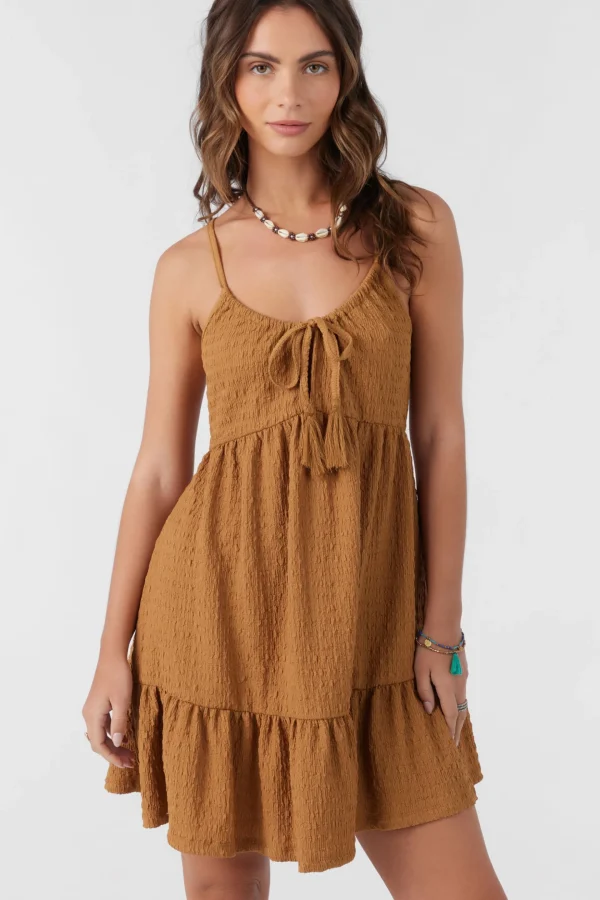 O’Neill Dresses^SAIGE TEXTURED KNIT SHORT DRESS BROWN SUGAR