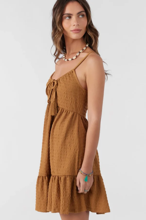 O’Neill Dresses^SAIGE TEXTURED KNIT SHORT DRESS BROWN SUGAR