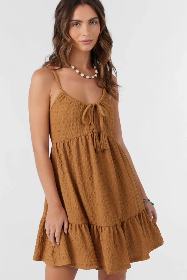 O’Neill Dresses^SAIGE TEXTURED KNIT SHORT DRESS BROWN SUGAR