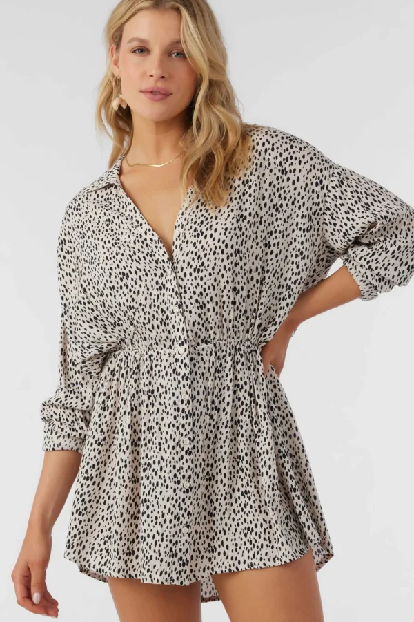 O’Neill Cover-Ups^SALTWATER ESSENTIALS DREA ANIMAL CAMI COVER-UP TUNIC BLACK