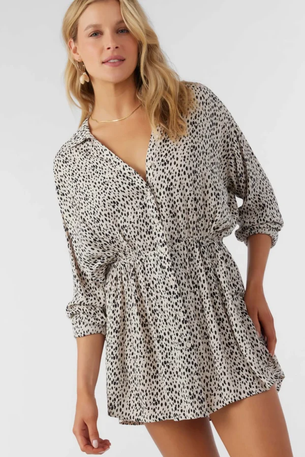 O’Neill Cover-Ups^SALTWATER ESSENTIALS DREA ANIMAL CAMI COVER-UP TUNIC BLACK