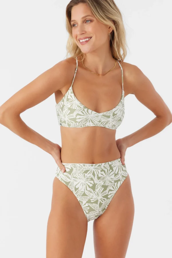 O’Neill Bikini Tops^SALTWATER ESSENTIALS HALFMOON HUNTINGTON BRALETTE TOP OIL GREEN