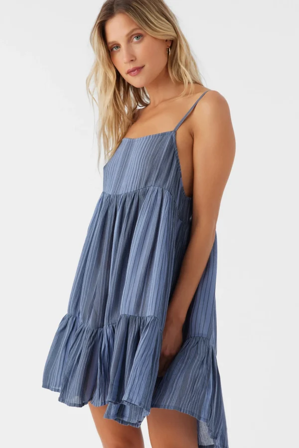 O’Neill Cover-Ups^SALTWATER ESSENTIALS RILEE STRIPED COVER-UP DRESS SLATE