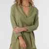 O’Neill Cover-Ups | Dresses^SALTWATER SOLIDS BELIZIN COVER-UP TUNIC OIL GREEN