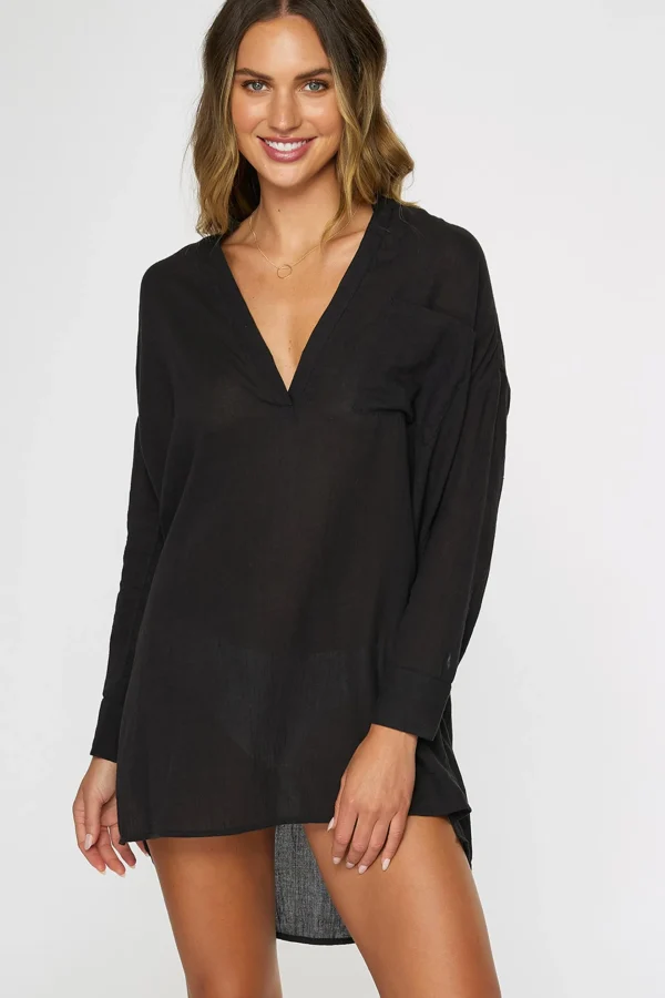 O’Neill Cover-Ups | Dresses^SALTWATER SOLIDS BELIZIN COVER-UP TUNIC BLACK