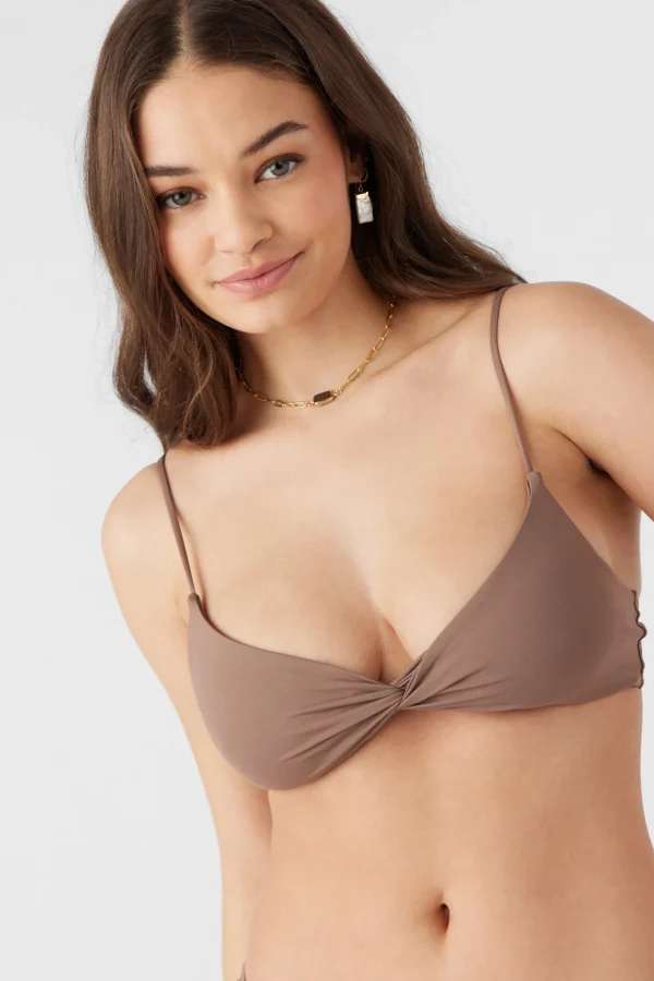 O’Neill Bralette | Bikini Tops^SALTWATER SOLIDS MALIBU TWIST BRALETTE TOP DEEP TAUPE