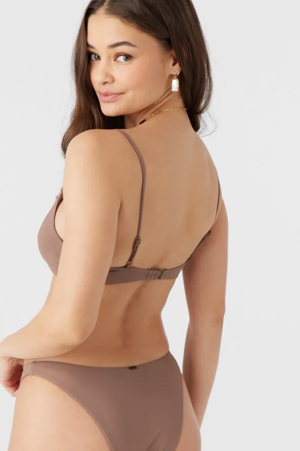 O’Neill Bralette | Bikini Tops^SALTWATER SOLIDS MALIBU TWIST BRALETTE TOP DEEP TAUPE