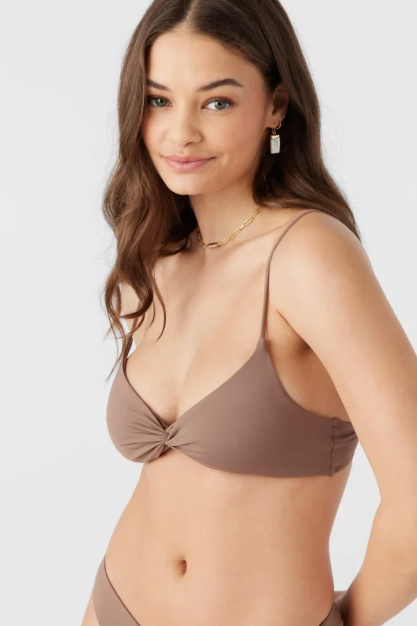 O’Neill Bralette | Bikini Tops^SALTWATER SOLIDS MALIBU TWIST BRALETTE TOP DEEP TAUPE