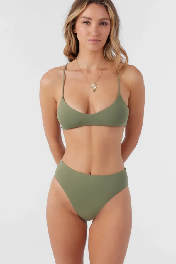 O’Neill Full | Bikini Bottoms^SALTWATER SOLIDS MAX HIGH WAIST FULL BOTTOMS OIL GREEN