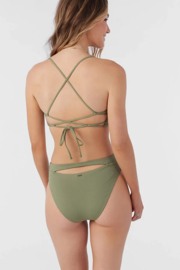 O’Neill Full | Bikini Bottoms^SALTWATER SOLIDS MAX HIGH WAIST FULL BOTTOMS OIL GREEN