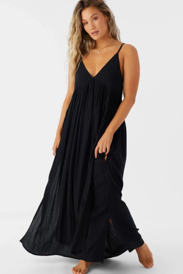 O’Neill Cover-Ups^SALTWATER SOLIDS MEL MAXI SWIM COVER-UP BLACK