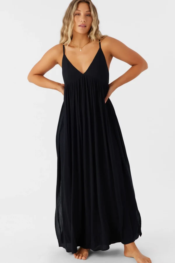 O’Neill Cover-Ups^SALTWATER SOLIDS MEL MAXI SWIM COVER-UP BLACK