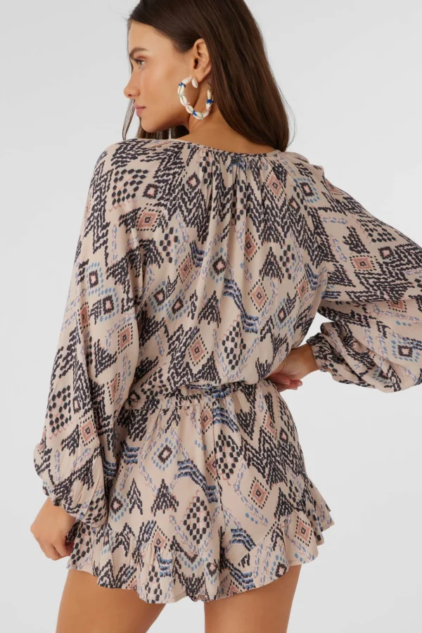 O’Neill Jumpsuits & Rompers^SCARLETTE PALMER PRINT LONG SLEEVE ROMPER CEMENT