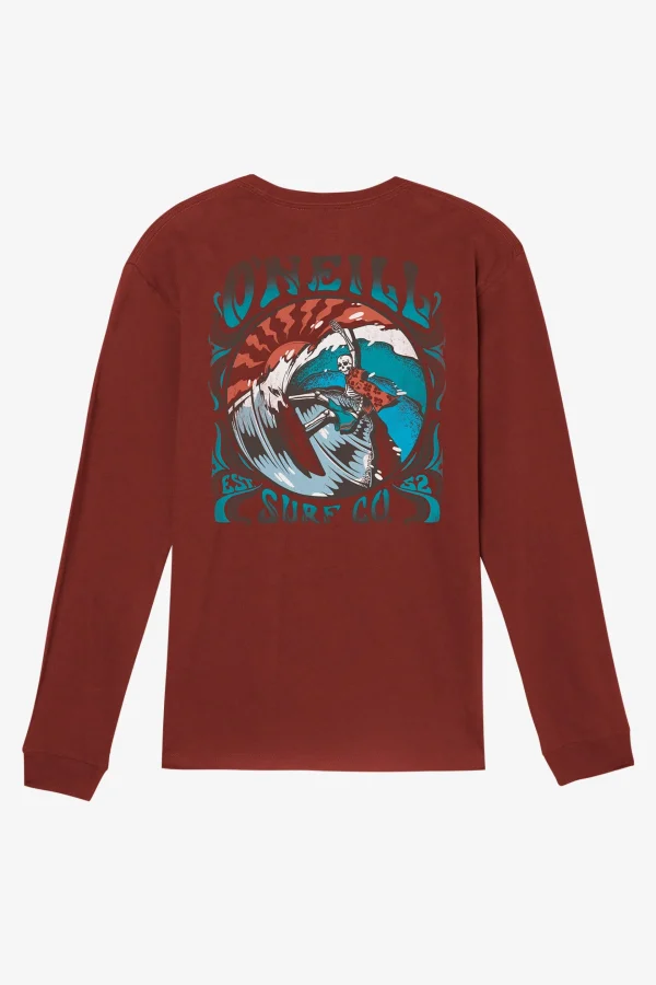 O’Neill Tees^SKIN & BONES LONG SLEEVE TEE BURGUNDY