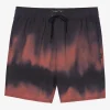 O’Neill Shorts^STOCKTON PRINT ELASTIC WAIST 18" HYBRID SHORTS MAHOGANY