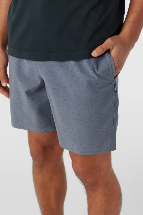 O’Neill Shorts^STOCKTON PRINT ELASTIC WAIST 18" HYBRID SHORTS GREY