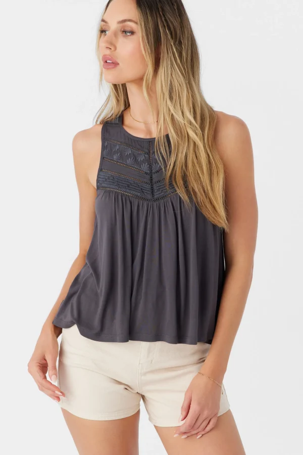 O’Neill Tops^TOKEENA KNIT TANK TOP CHARCOAL