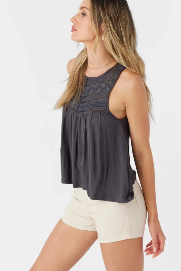 O’Neill Tops^TOKEENA KNIT TANK TOP CHARCOAL