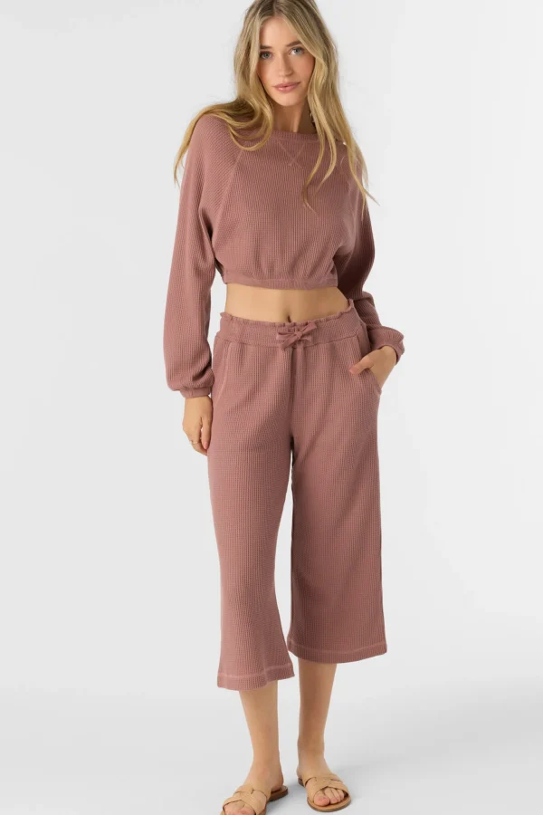 O’Neill Bottoms^TOUR WAFFLE KNIT CROPPED LOUNGE PANTS BURLWOOD