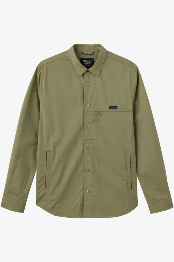 O’Neill Shirts & Flannels^TRVLR DRIFTER STANDARD FIT OVERSHIRT DEEP LICHEN GREEN