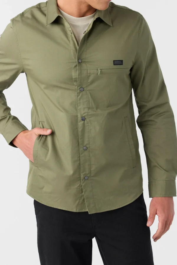 O’Neill Shirts & Flannels^TRVLR DRIFTER STANDARD FIT OVERSHIRT DEEP LICHEN GREEN