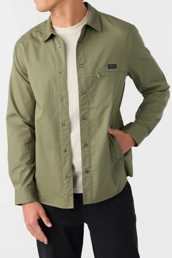 O’Neill Shirts & Flannels^TRVLR DRIFTER STANDARD FIT OVERSHIRT DEEP LICHEN GREEN