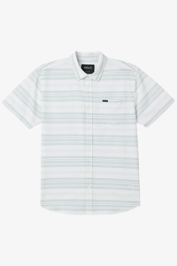 O’Neill Shirts & Flannels^TRVLR UPF TRAVERSE STRIPE STANDARD FIT SHIRT WHITE