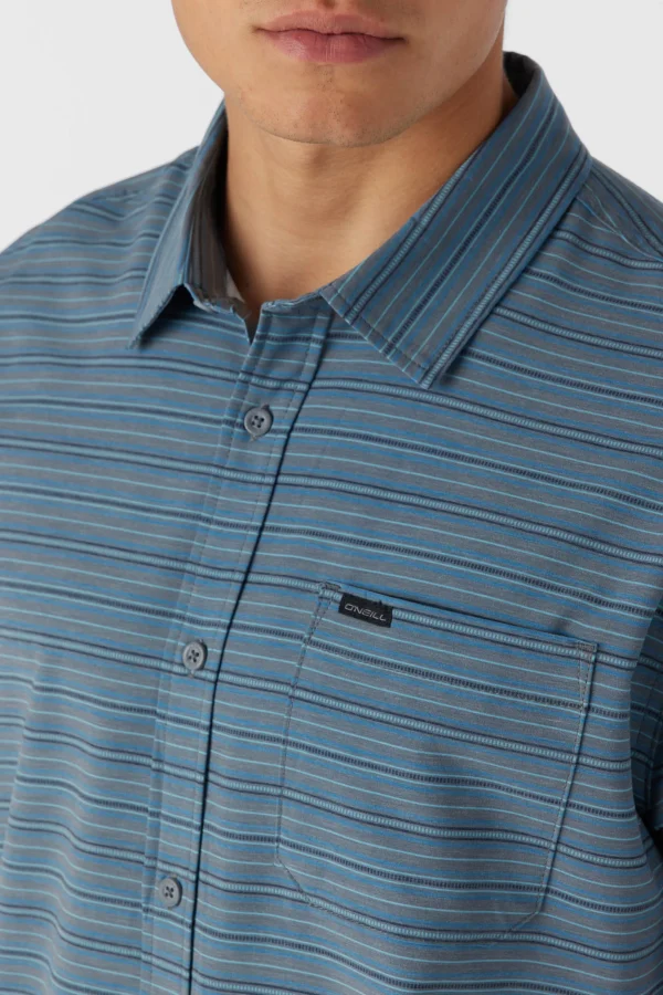 O’Neill Shirts & Flannels^TRVLR UPF TRAVERSE STRIPE STANDARD FIT SHIRT GREY