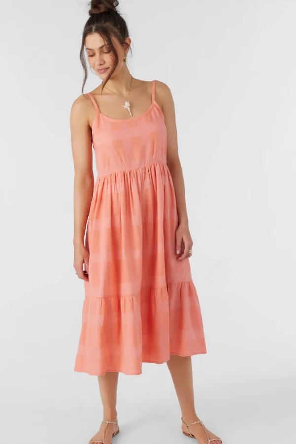 O’Neill Dresses^WHITLEY MIDI DRESS BURNT CORAL