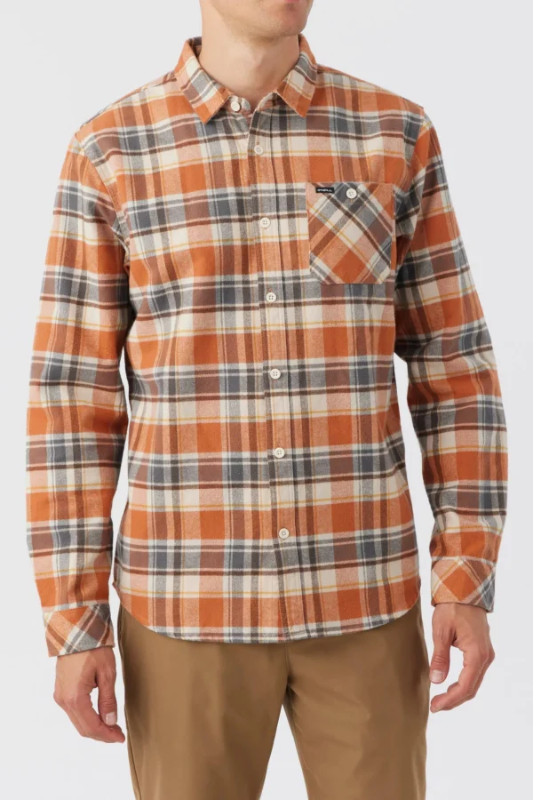 O’Neill Shirts & Flannels^WINSLOW PLAID FLANNEL LONG SLEEVE SHIRT ADOBE