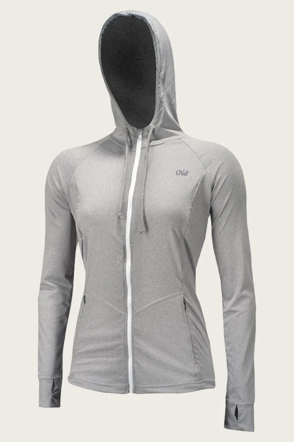 O’Neill Uv Protection Rash Guards^WOMEN'S BLUEPRINT L/S FRONT ZIP SUN HOODIE OVERCAST