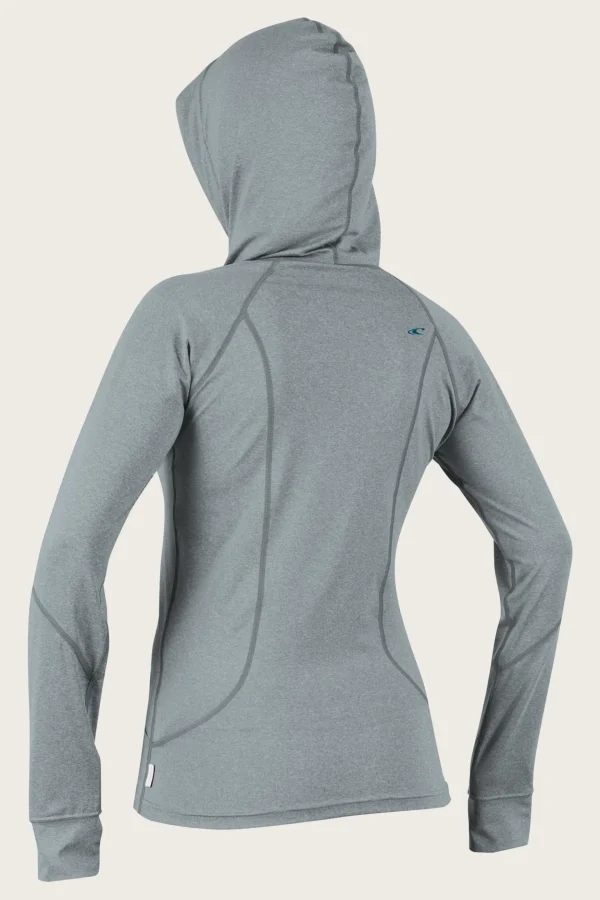 O’Neill Uv Protection Rash Guards^WOMEN'S HYBRID L/S FULL ZIP SUN HOODIE COOL GREY